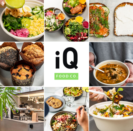 iQ Food Co. offers a variety of delicious and visually appealing dishes, including fresh salads, hearty soups, and artisanal bread.

AI-generated content may be incorrect.