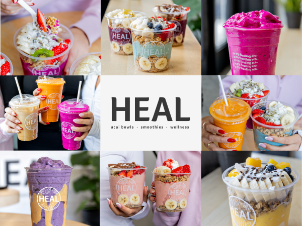 The image showcases a variety of vibrant, colorful beverages, including smoothies and acai bowls, all sharing a common theme of promoting health and wellness.

AI-generated content may be incorrect.